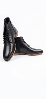 Regalstep Black Formal Lace-Up Ankle Boots