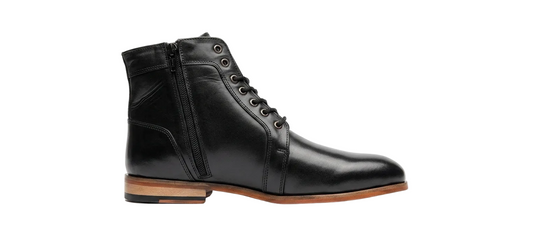 Regalstep Black Formal Lace-Up Ankle Boots