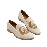 Men's Royal Grey Embroidered Loafers – Premium Ethnic Slip-Ons