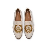 Men's Royal Grey Embroidered Loafers – Premium Ethnic Slip-Ons