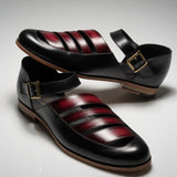 Modern Men’s Handcrafted Leather Cut-Out Monk Strap Sandal