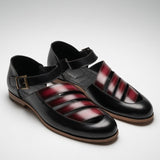 Modern Men’s Handcrafted Leather Cut-Out Monk Strap Sandal