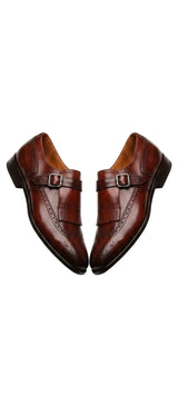 Regalstep Brown Monk Strap Formal shoes for Man