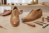 RegalStep Premium Men's Tan Leather Oxford Shoes