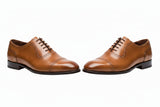 RegalStep Premium Men's Tan Leather Oxford Shoes
