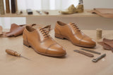 RegalStep Premium Men's Tan Leather Oxford Shoes