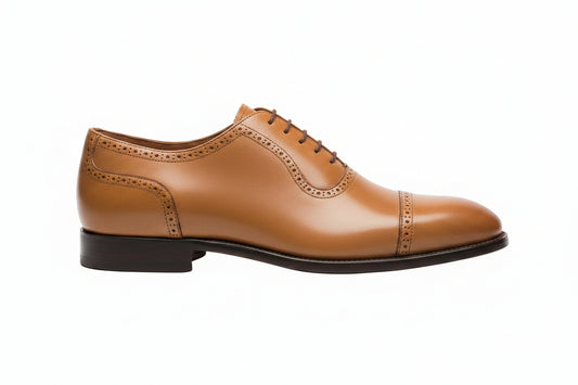 RegalStep Premium Men's Tan Leather Oxford Shoes