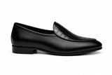 RegalStep Men's Black Crocodile Texture Formal Slip-On Loafers