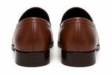 RegalStep Men's Premium Brown Leather Croc Textured Slip-On Loafers