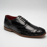Premium Black Patent Brogues with Intricate Threadwork