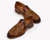 Premium Handcrafted Leather Mojris – Traditional Wedding & Festive Loafers